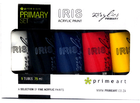 Paints - Iris Acrylic Primary set 5x75ml
